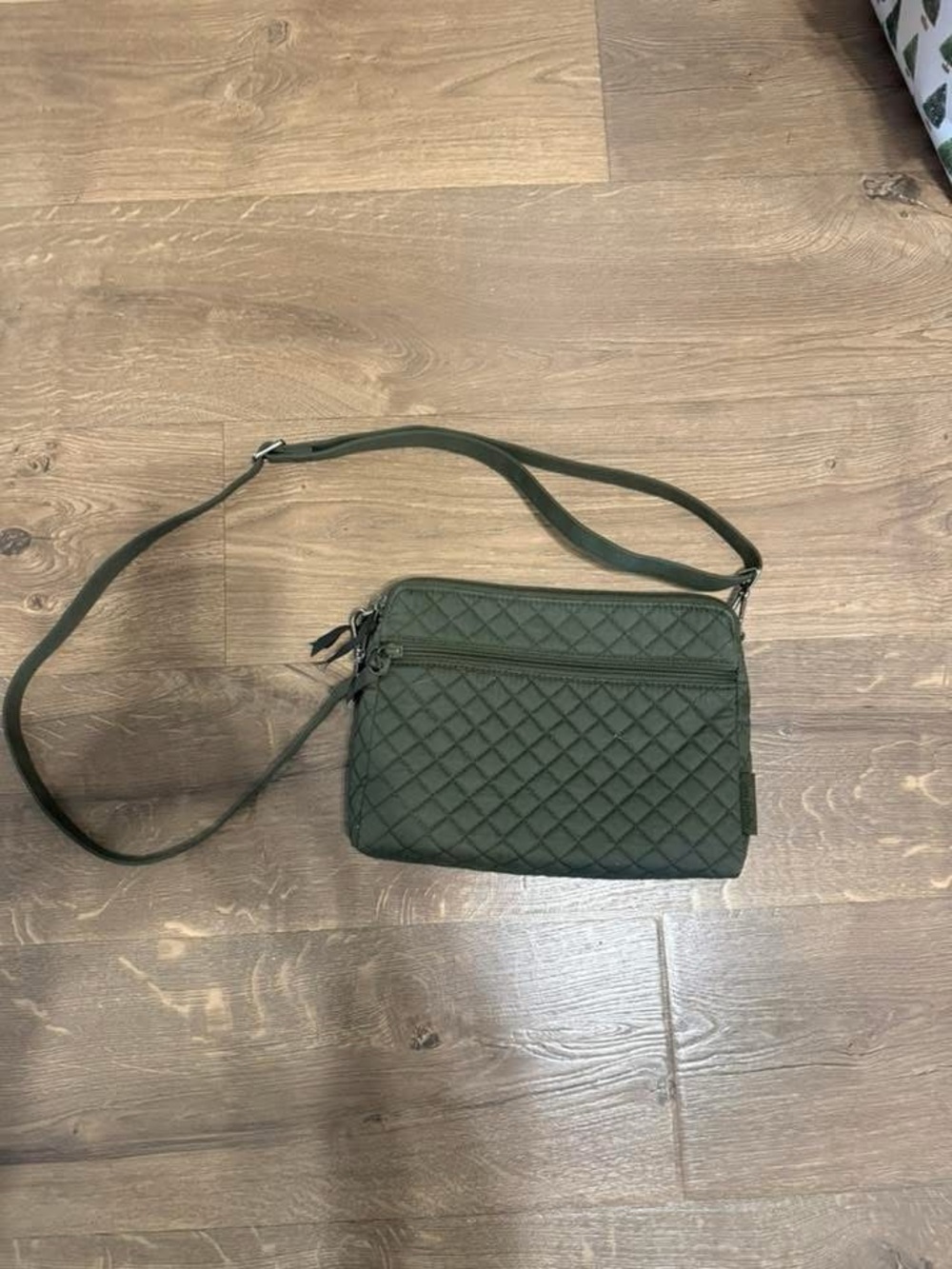 Vera Bradley Olive Green Quilted Crossbody Bag